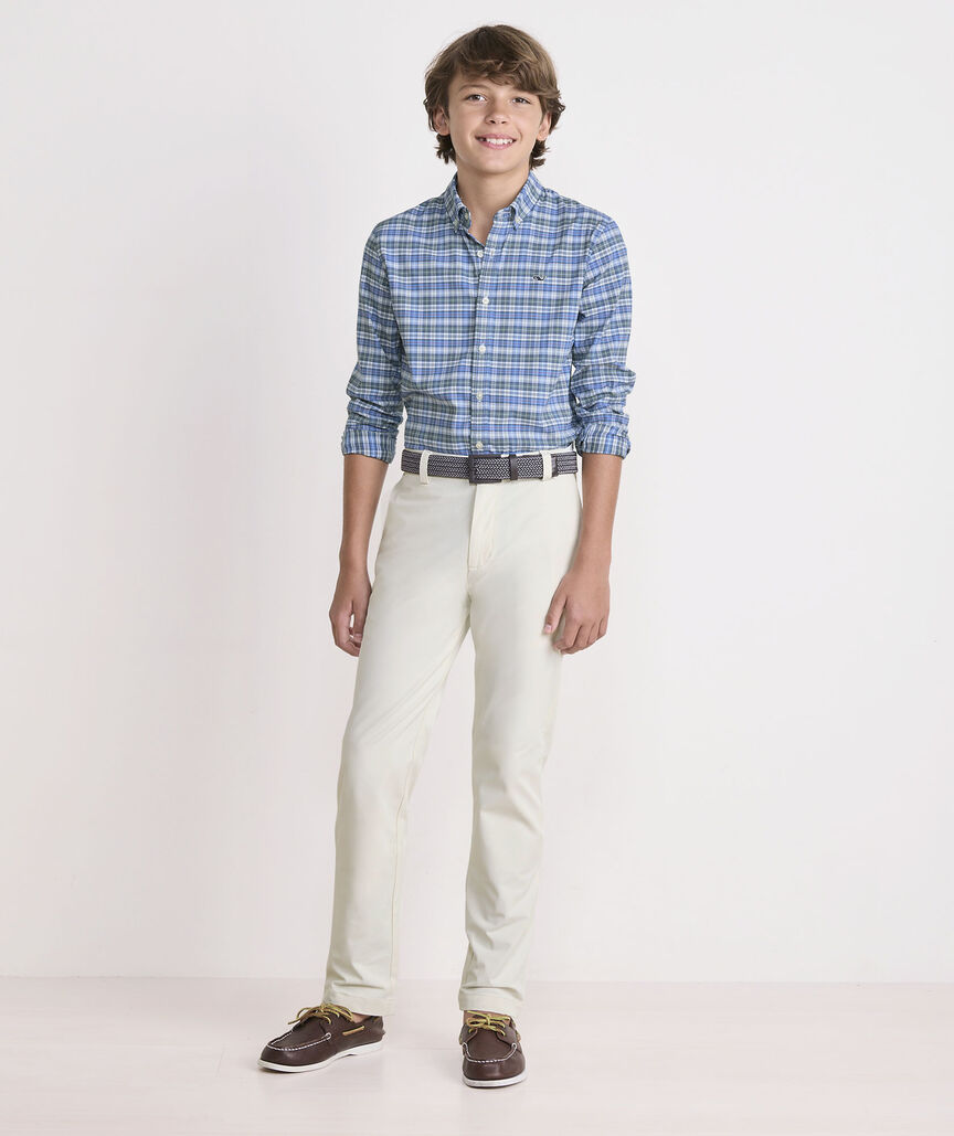 Boys' Performance Cotton Quidnet Tattersall Shirt