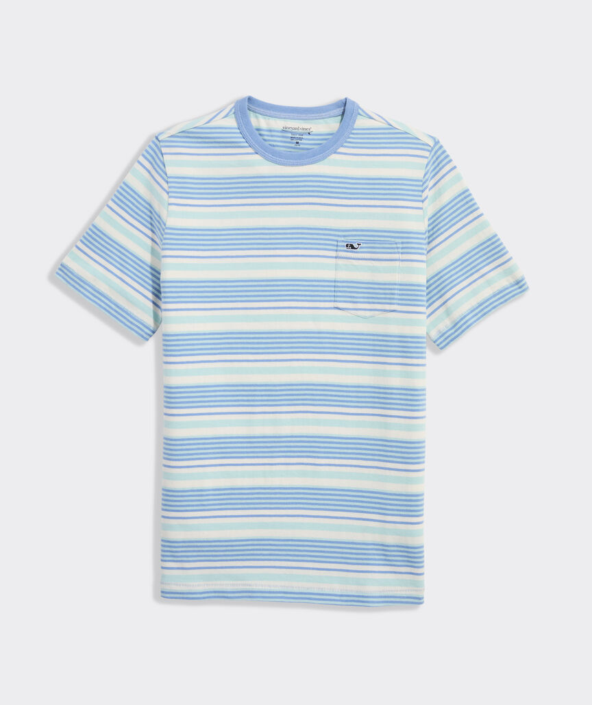 Boys' Garment-Dyed Surf Striped Pocket Tee