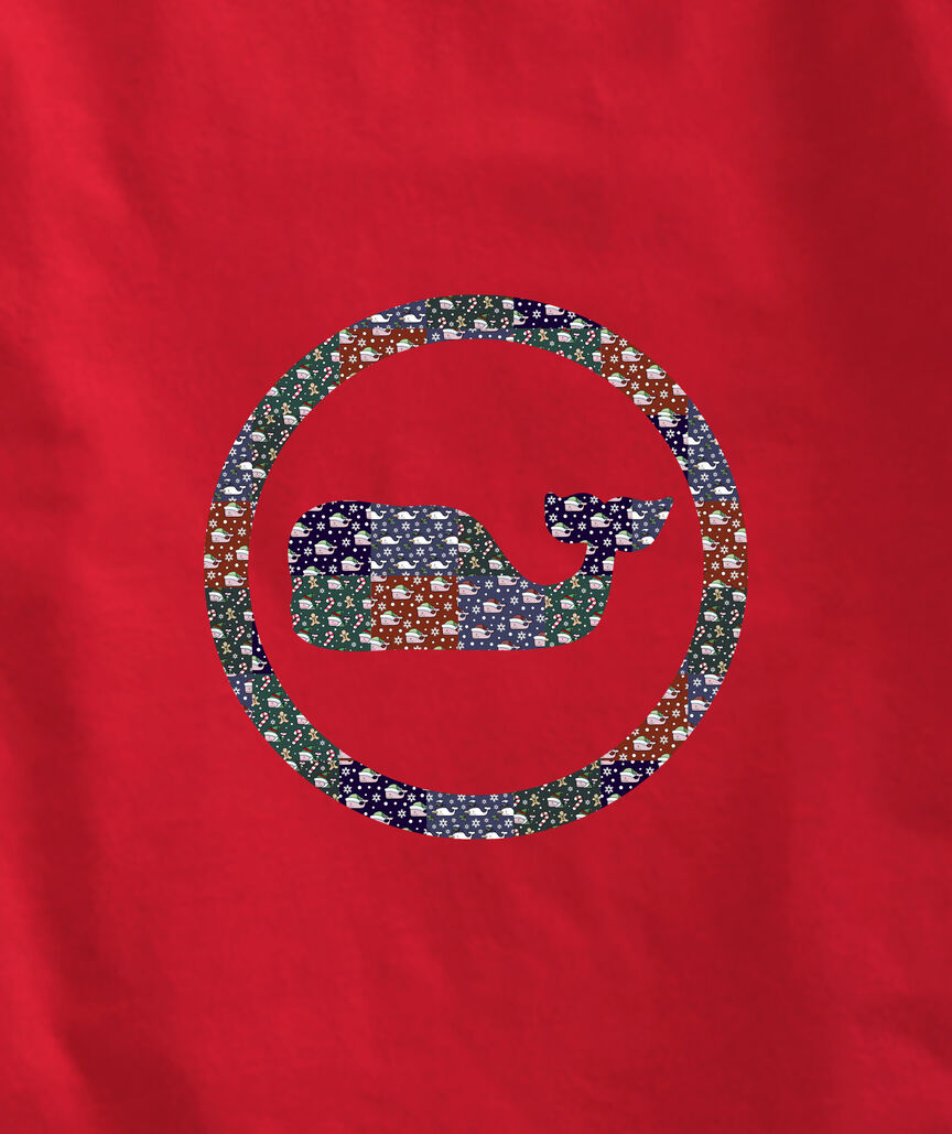 OUTLET Holiday Patchwork Whale Dot Short-Sleeve Pocket Tee
