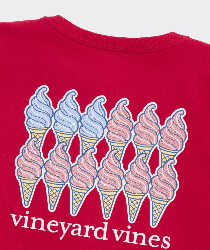 Girls' USA Ice Cream Cones Short-Sleeve Pocket Tee