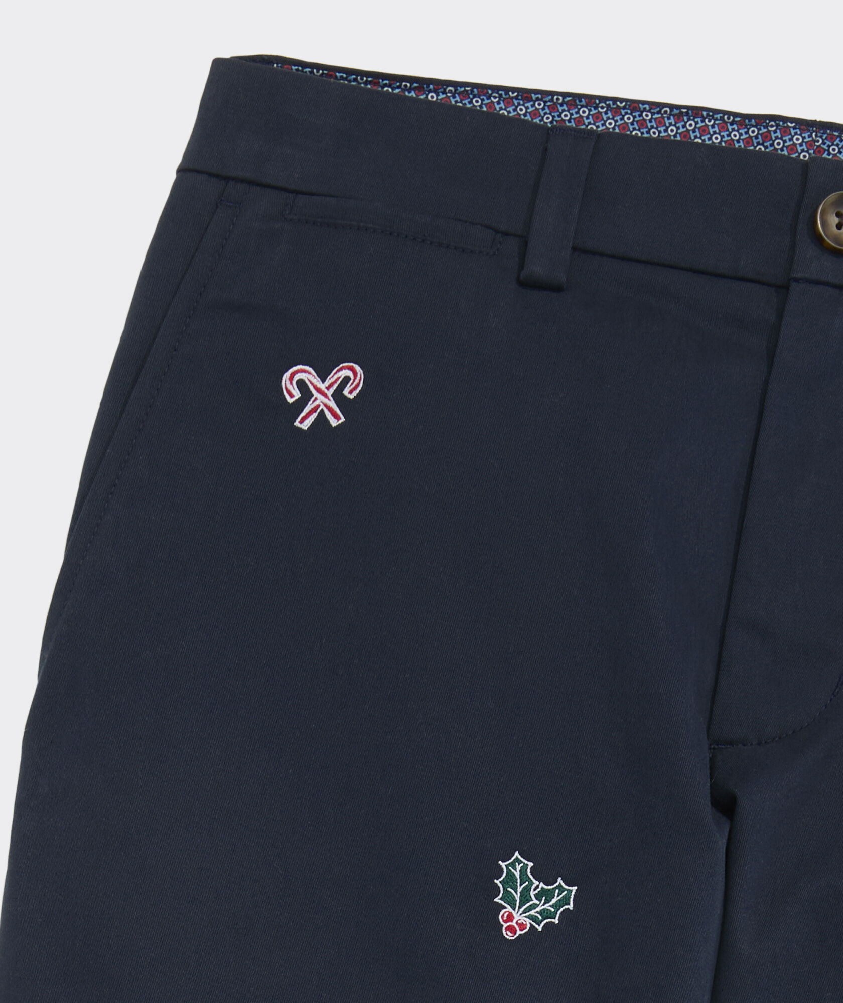 Holly Jolly Embroidered Breaker Pants