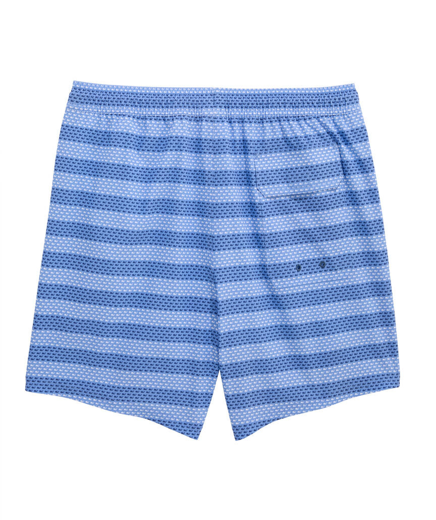 OUTLET 5 Inch Whale Stripe Chappy Swim Trunks
