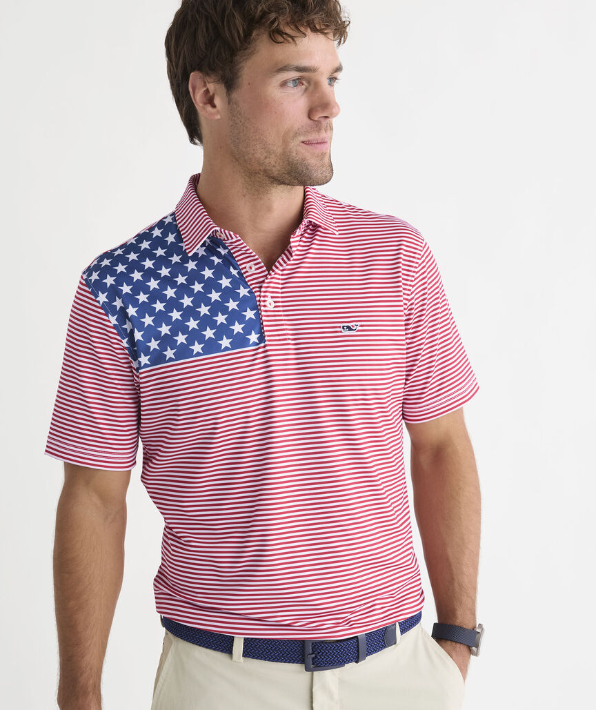 Performance American Flag Sankaty Polo