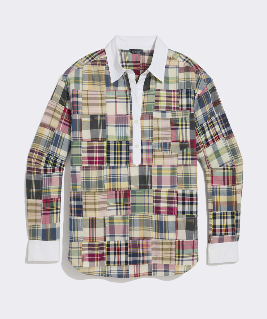 Birdie Madras Popover Top