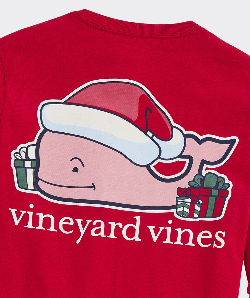 Boys' Santa Whale Long-Sleeve Pocket Tee