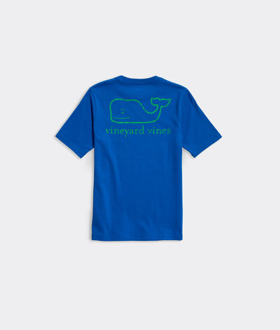 Vineyard Vines Boys' Glow-In-The-Dark Vintage Whale Short-Sleeve Pocket T-Shirt (Regatta Blue) (Size: XL)