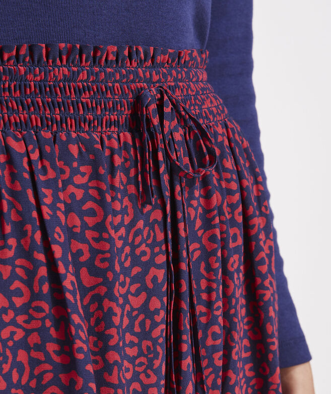 Leopard Print Pull-On Skirt