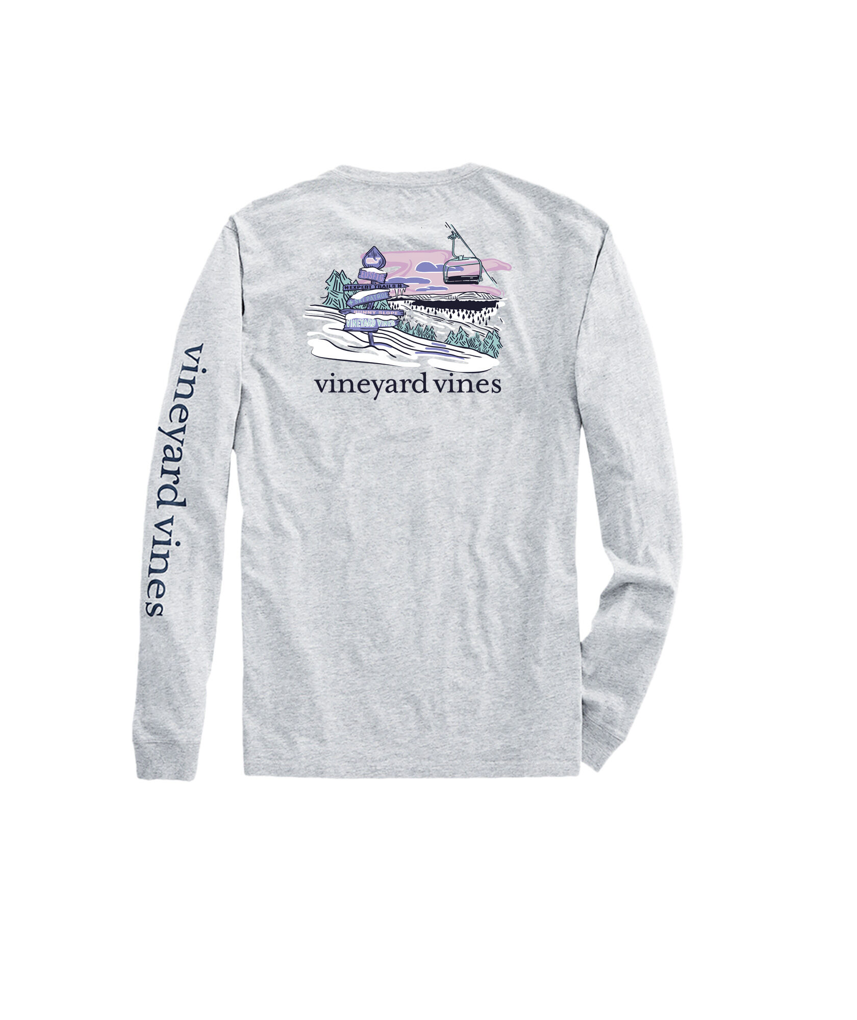 OUTLET Women's Painted Mountain Scene Long-Sleeve Pocket Tee, image size:1184x1410