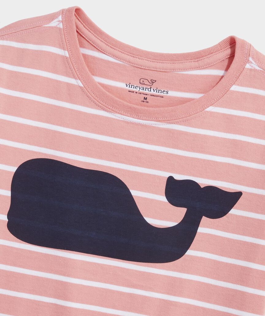 Girls' Striped Whale Short-Sleeve Tee