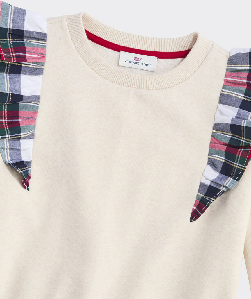 Girls' Ruffle Shoulder Crewneck Sweatshirt