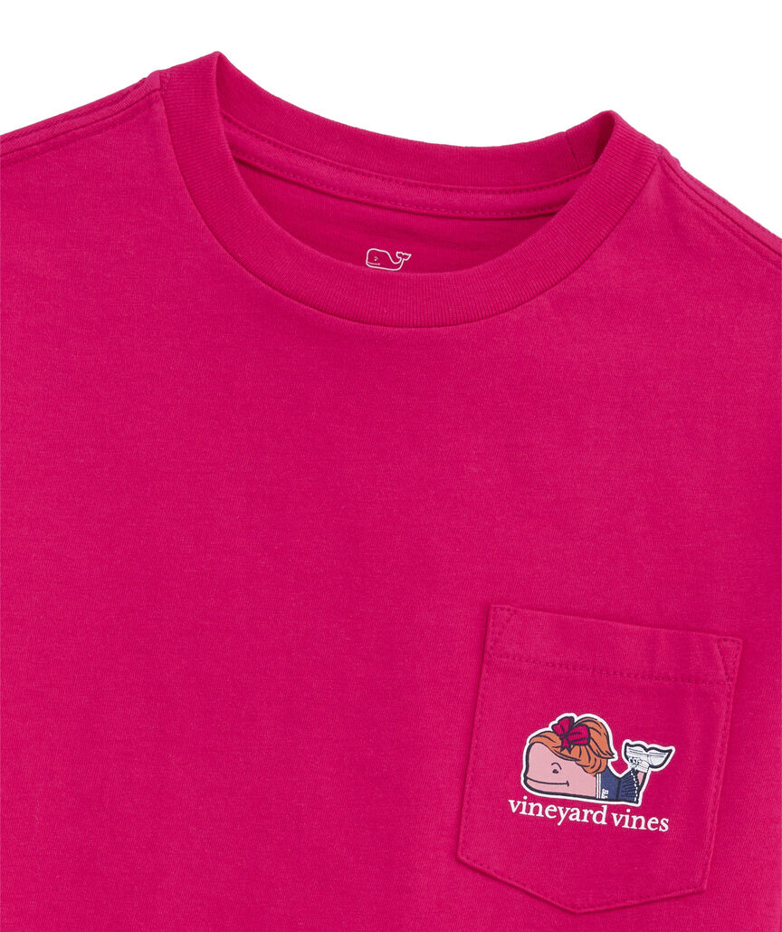 OUTLET Girls' Glitter Team Spirit Whale Short-Sleeve Pocket Tee