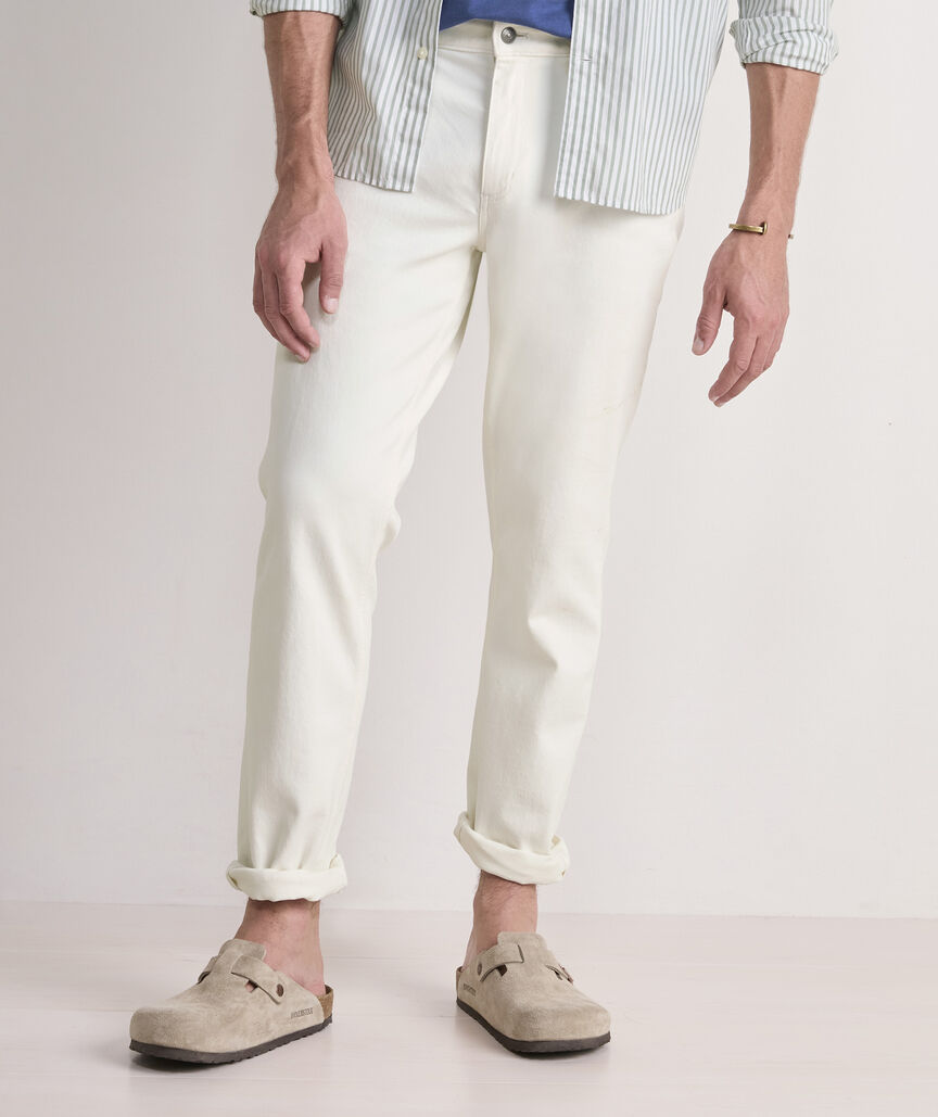 Slim Straight Ecru Jeans