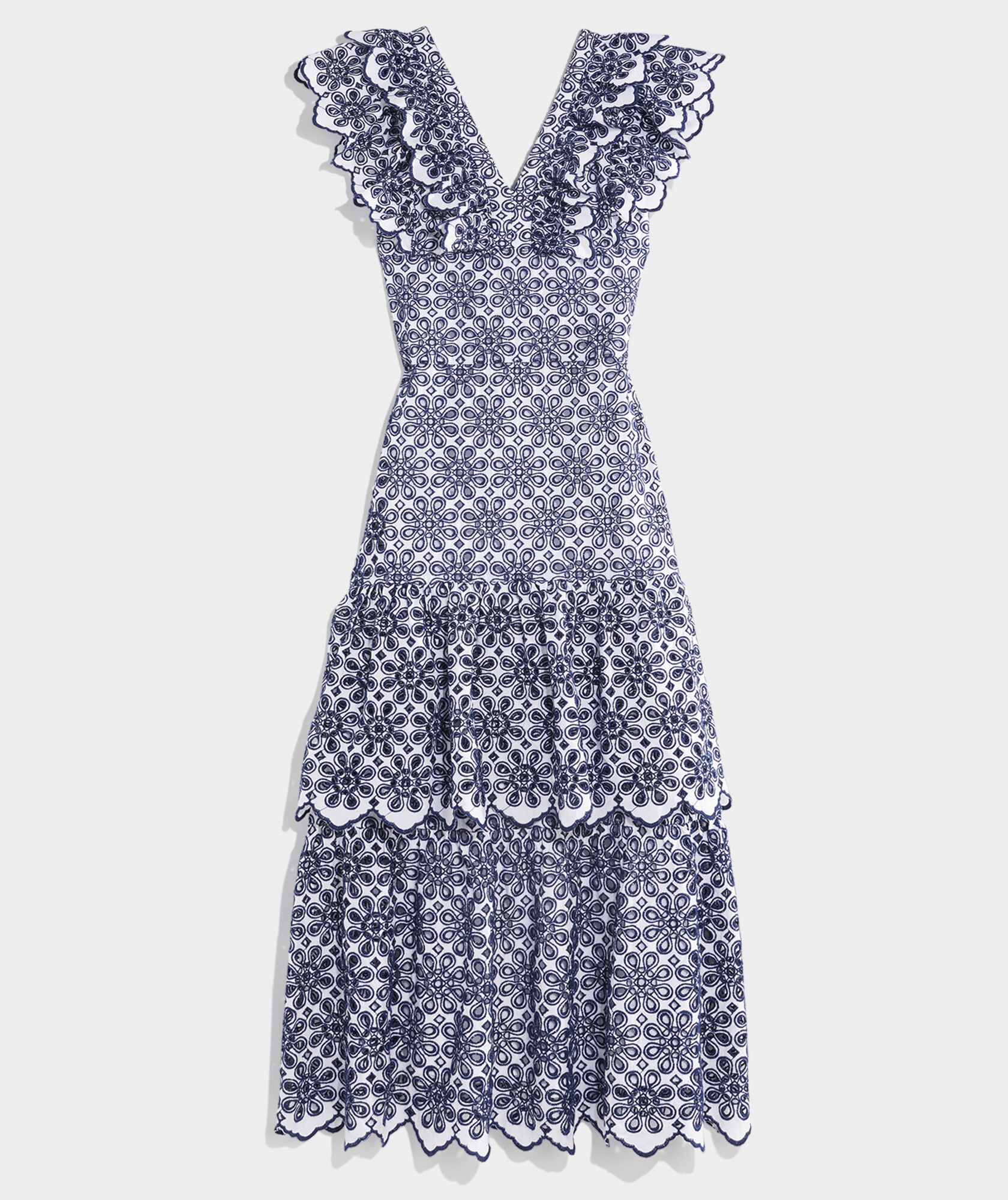 Kentucky Ruffles Patterns Shop Kentucky Derby Eyelet Ruffle Maxi Dress at vineyard vines