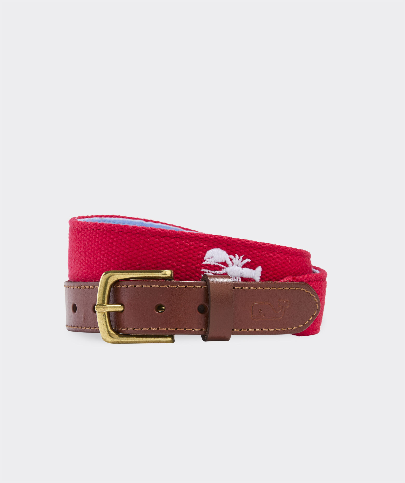 Boys' Lobster Embroidered Canvas Club Belt