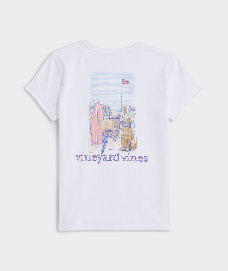 Girls’ Beach Bike Dog Short-Sleeve Pocket Tee