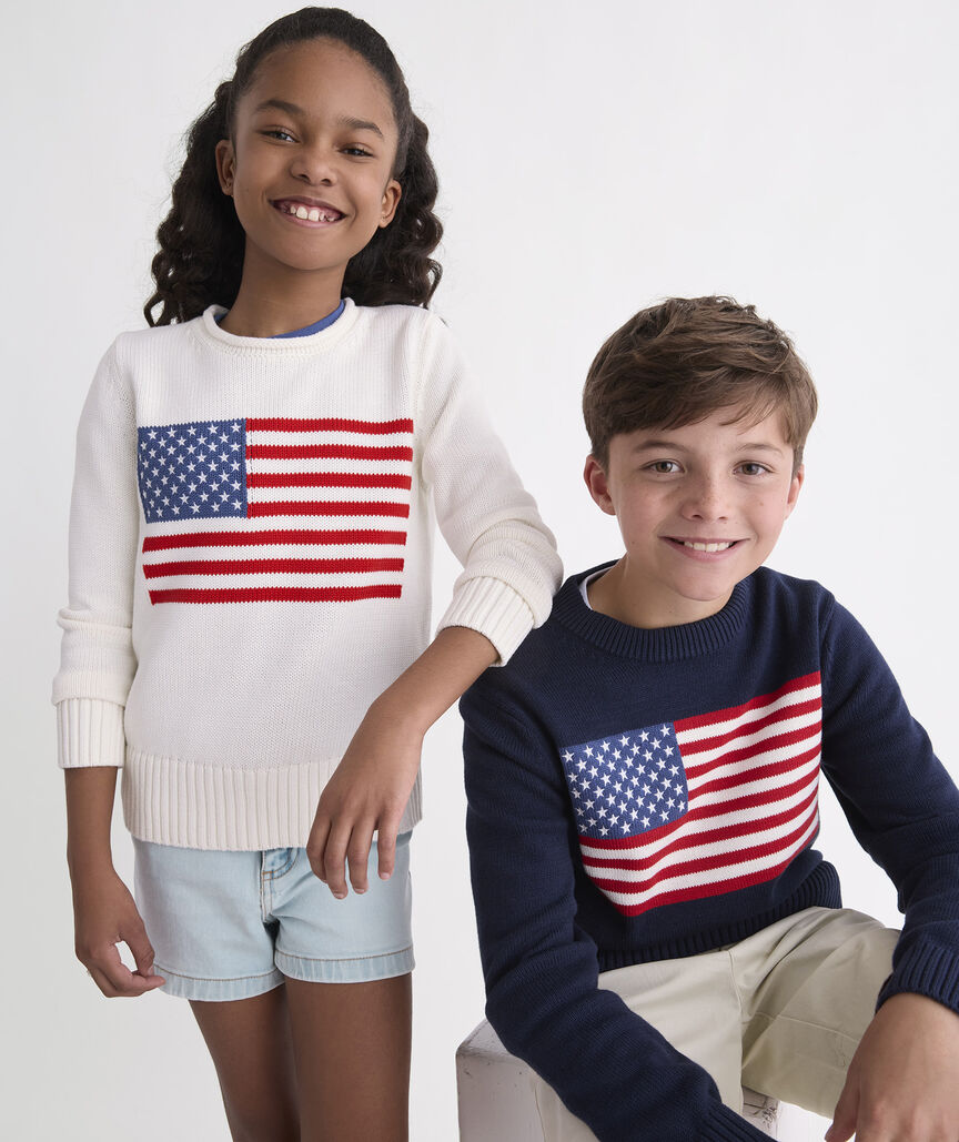 Girls' Katie Cotton Americana Rollneck Sweater