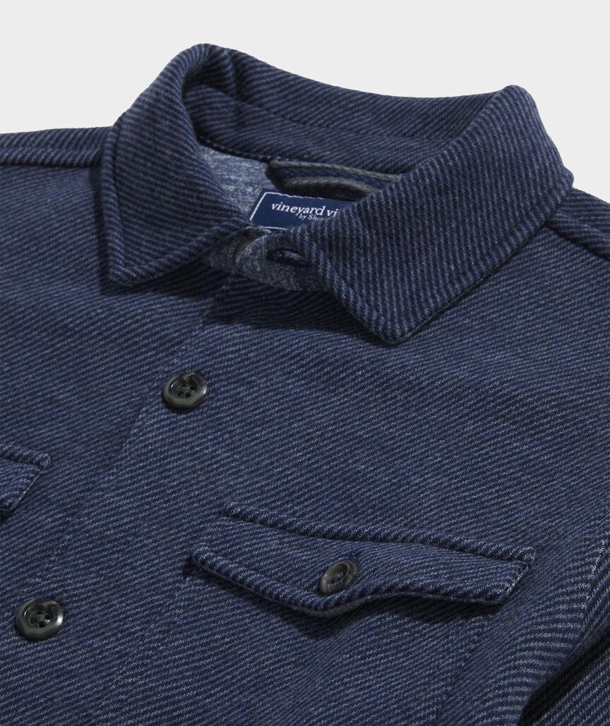 Twill-Knit Shirt Jacket