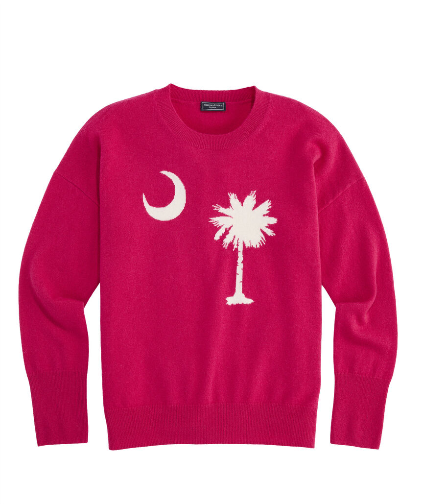 OUTLET Women's South Carolina Palm & Crescent Cashmere Sweater