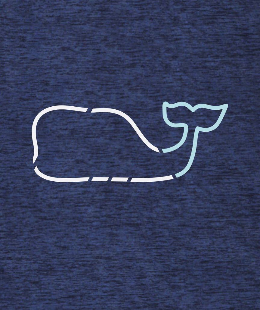 On-The-Go Whale Outline Long-Sleeve Harbor Performance Tee