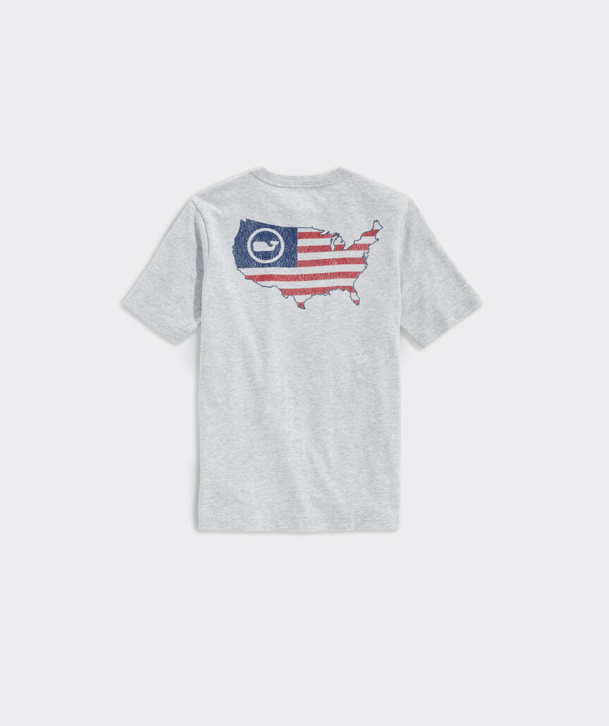 Boys' USA Whale Dot Flag Short-Sleeve Pocket Tee