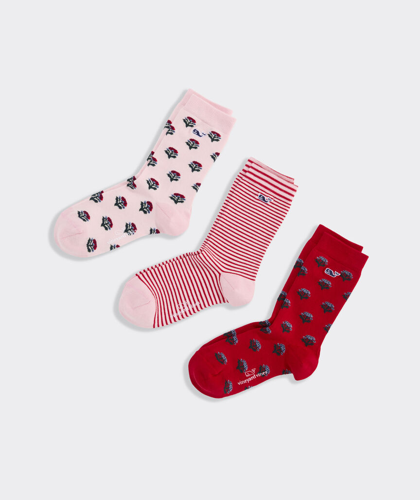 3-Pack Block Print Socks