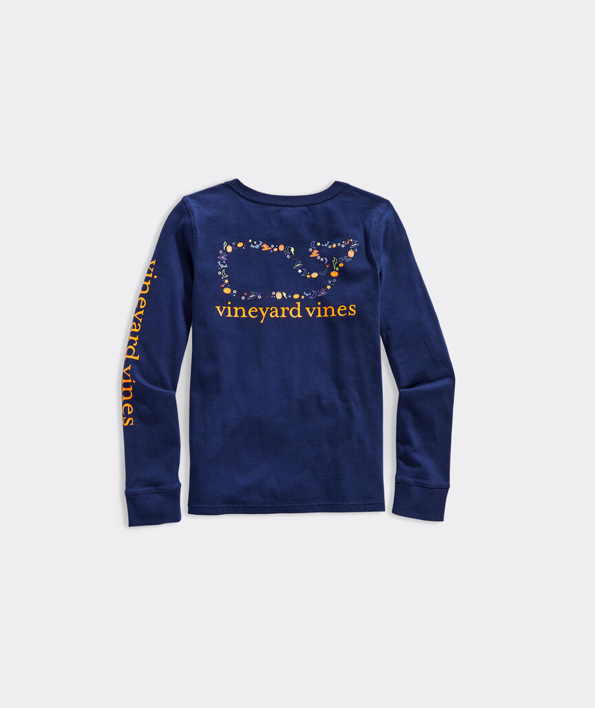 Girls' Long-Sleeve Halloween Glow-In-The-Dark Whale Tee