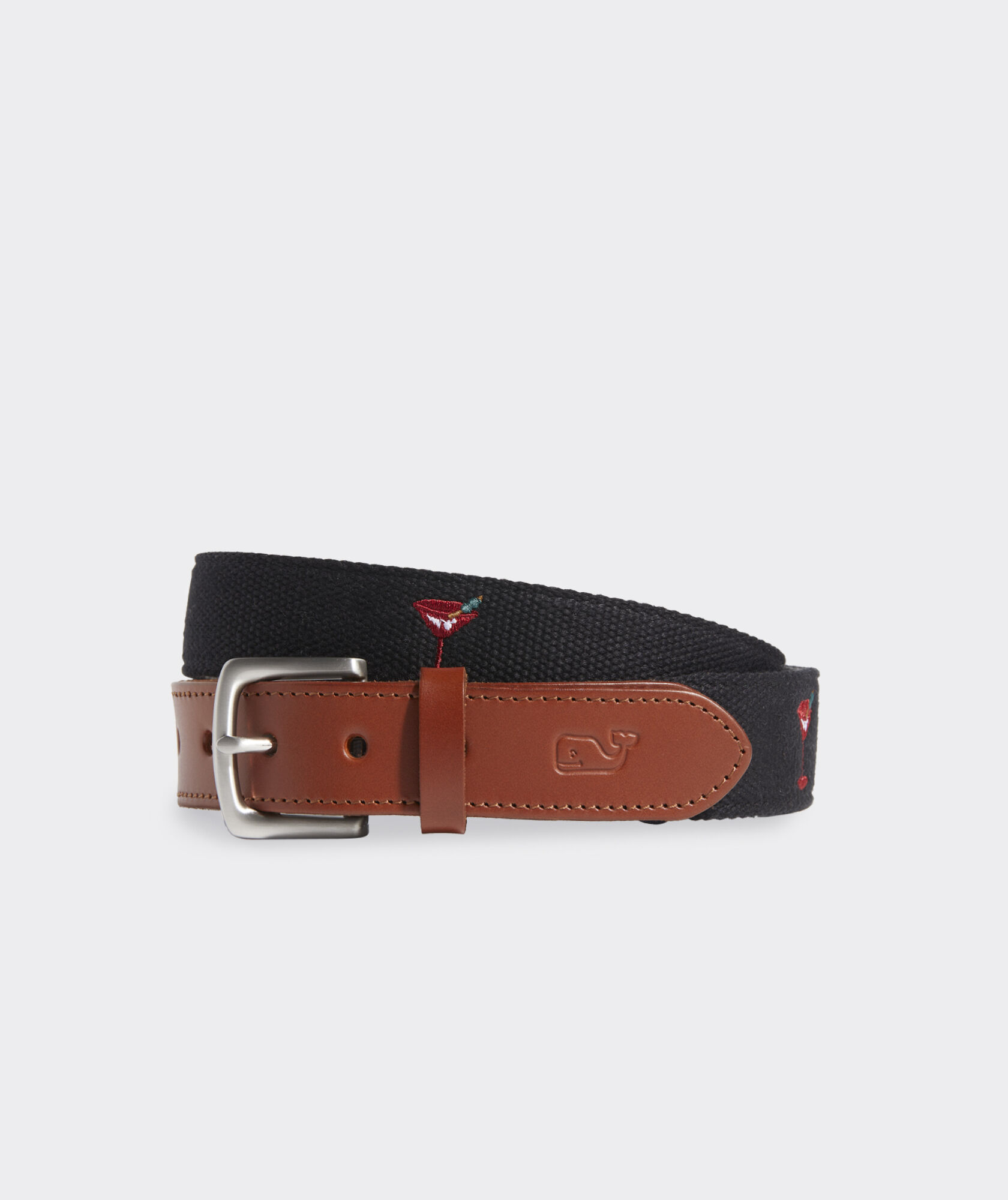 Martinis Embroidered Canvas Club Belt