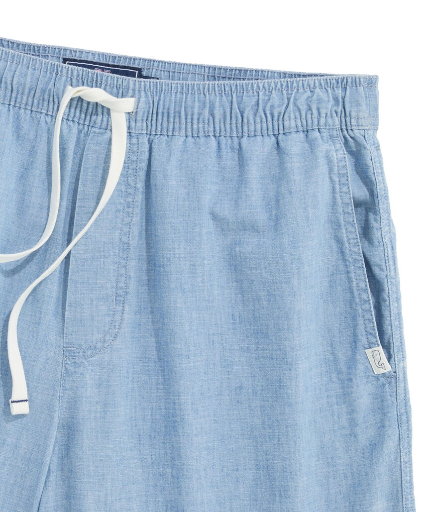 OUTLET 7 Inch Pull-On Chambray Shorts