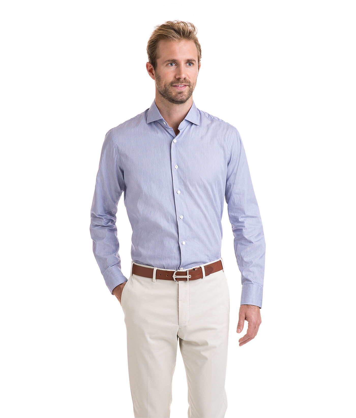Shop Striped Spread Collar Greenwich Shirt at vineyard vines