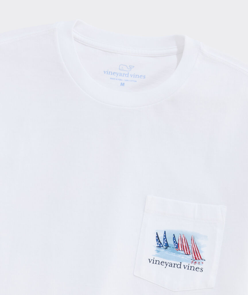 American Flag Sails Short-Sleeve Pocket Tee
