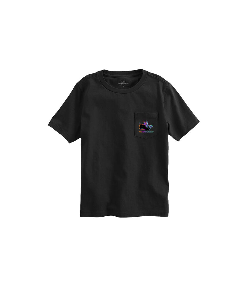 OUTLTE Girls' Foil Butterfly Whale Short-Sleeve Pocket Tee