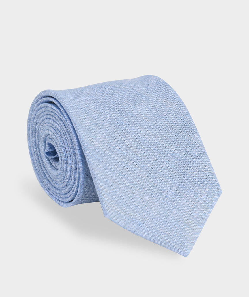 Solid Linen Woven Kennedy Tie