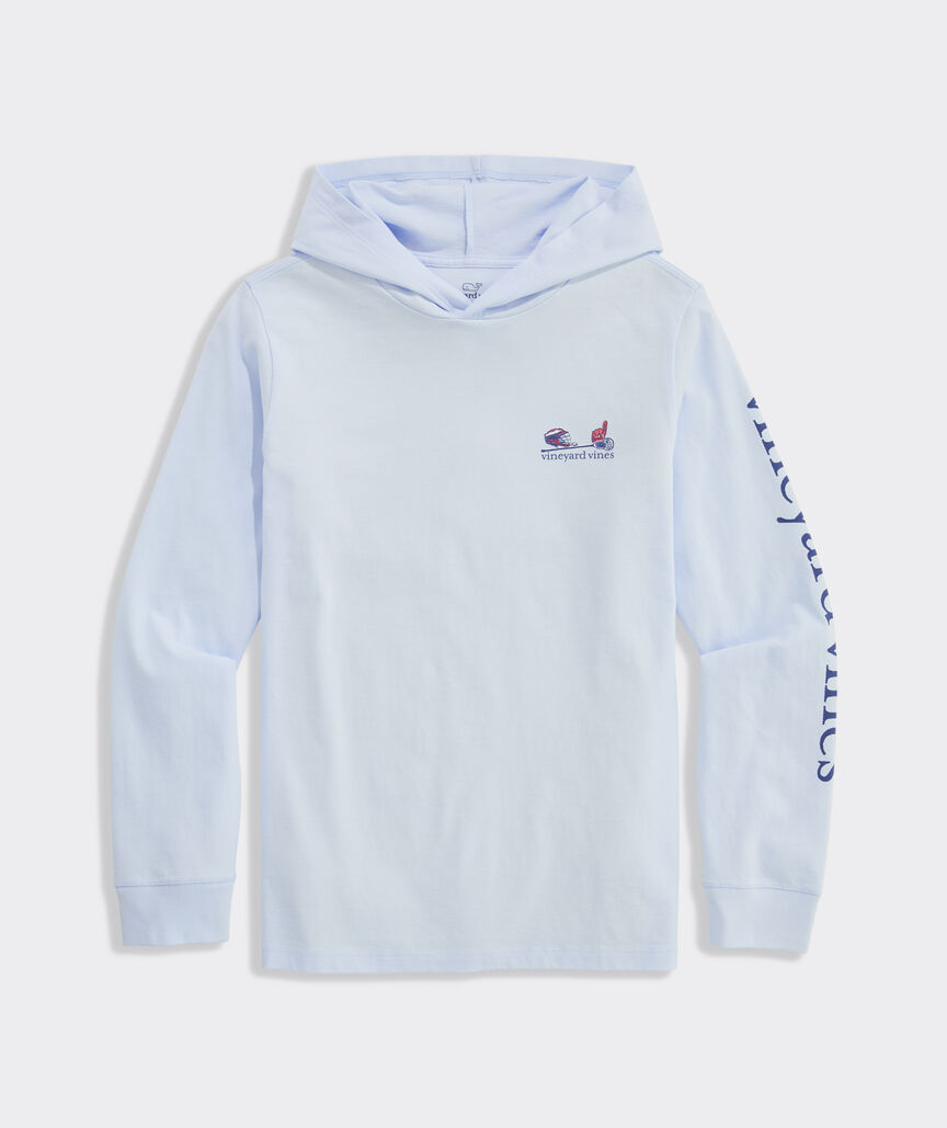 Boys' Lacrosse Field Whale Cotton Hoodie Tee