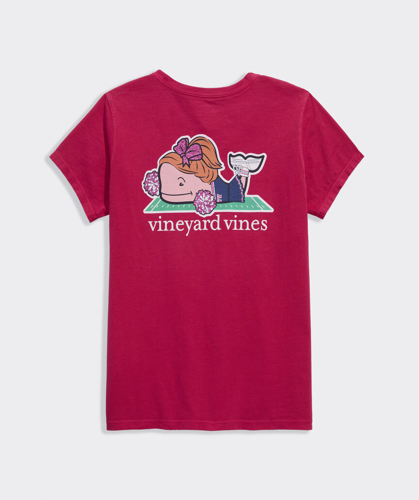 Girls' Glitter Cheerleader Whale Short-Sleeve Pocket Tee