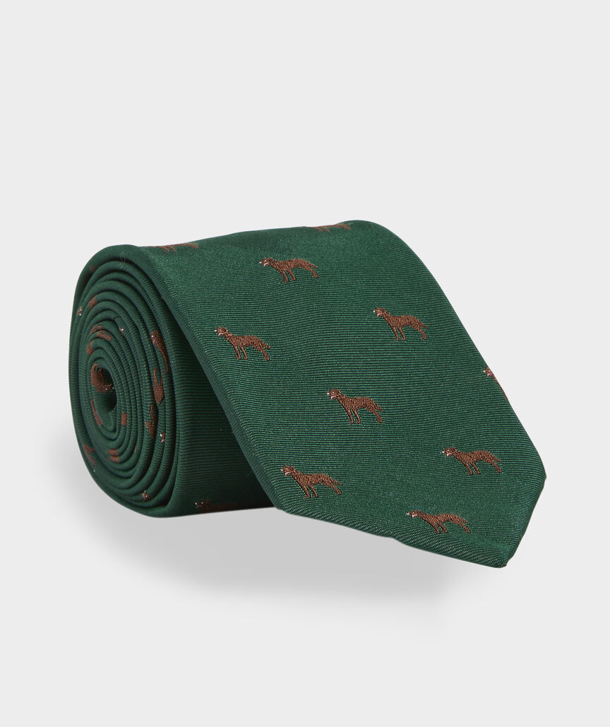 Chocolate Lab Kennedy Silk Tie