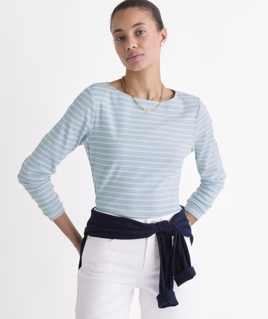 Deluxe Long Sleeve Boatneck Tee