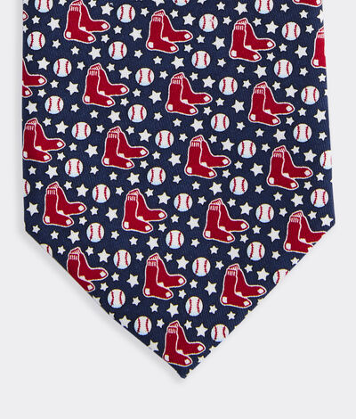 Vineyard Vines Boston Red Sox Silk Tie (Navy) (Size: 58)