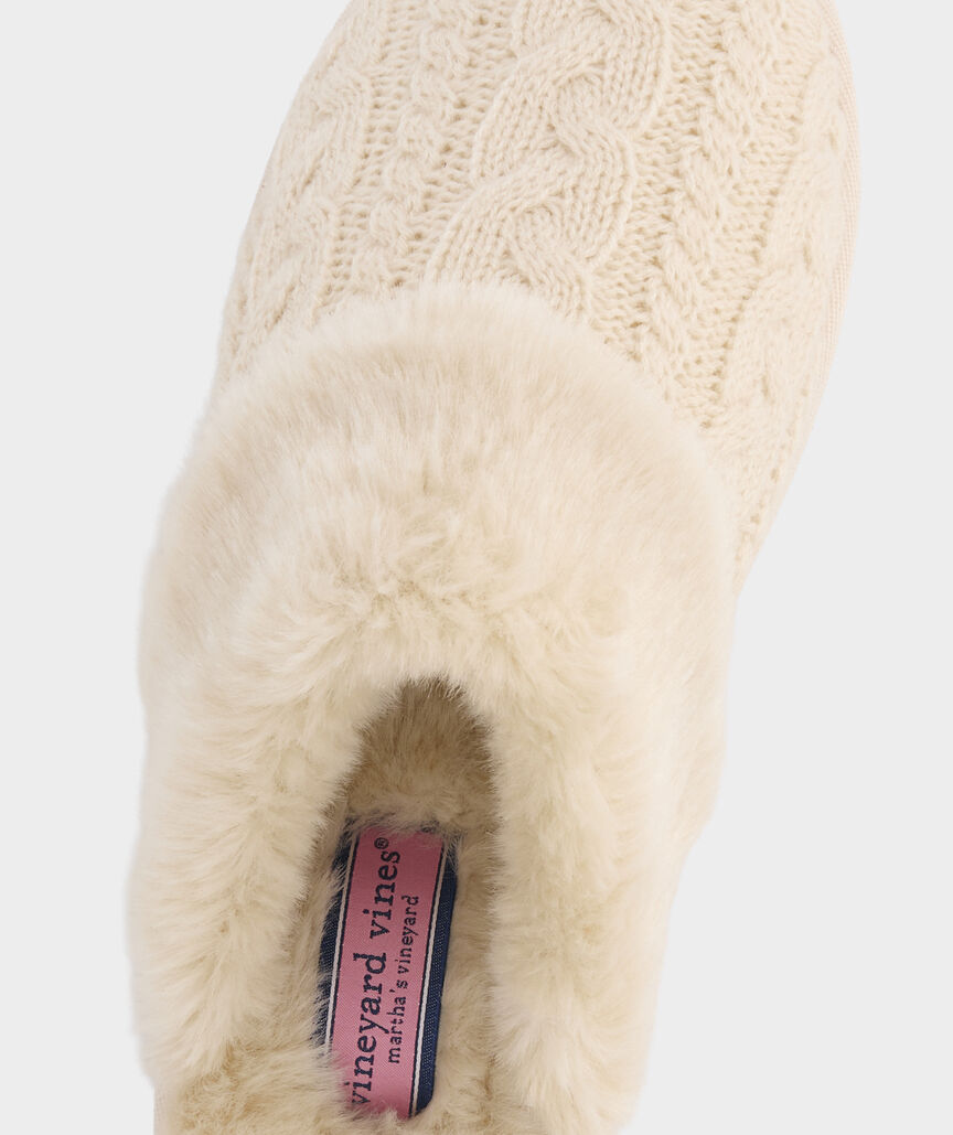 Cable-Knit Scuff Slippers