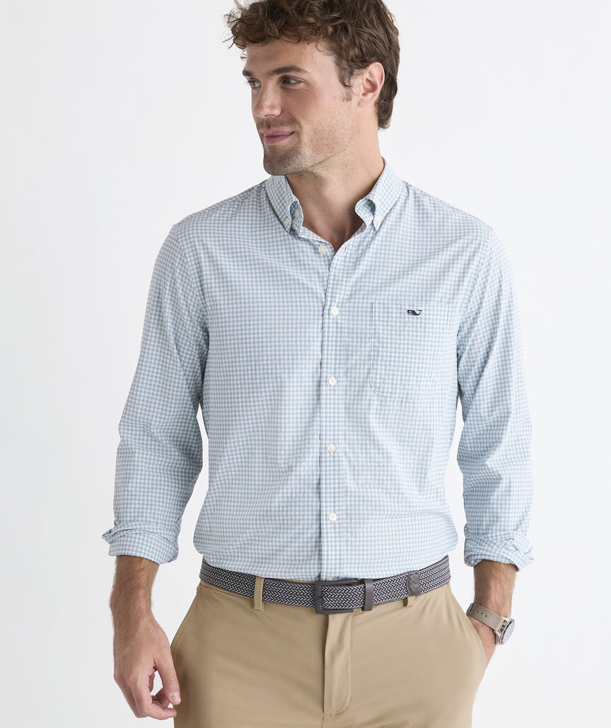 Performance Coral Reef Gingham Featherweight Shirt