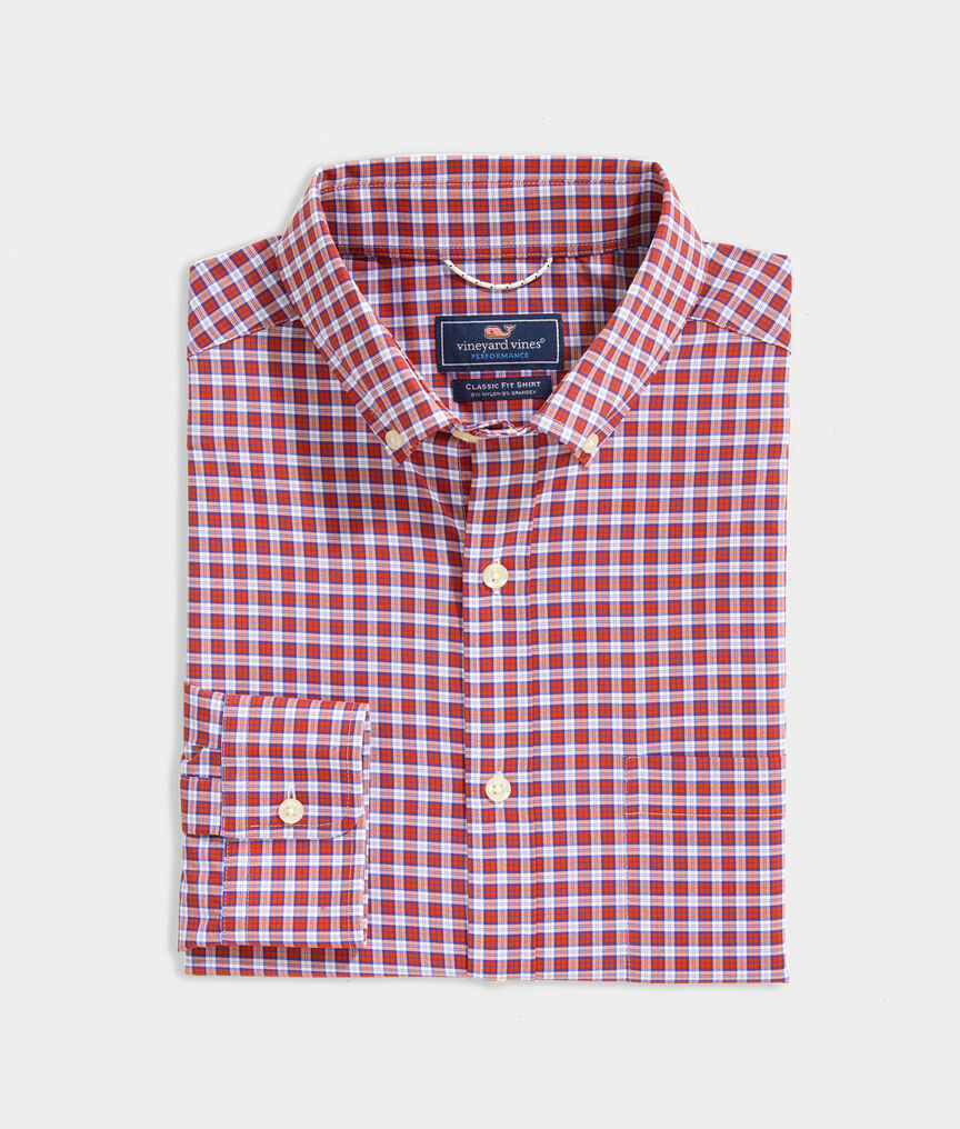 Classic Fit Plaid On-The-Go Shirt in Performance Nylon