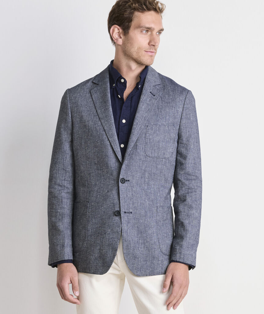 Cotton-Linen Indigo Blazer