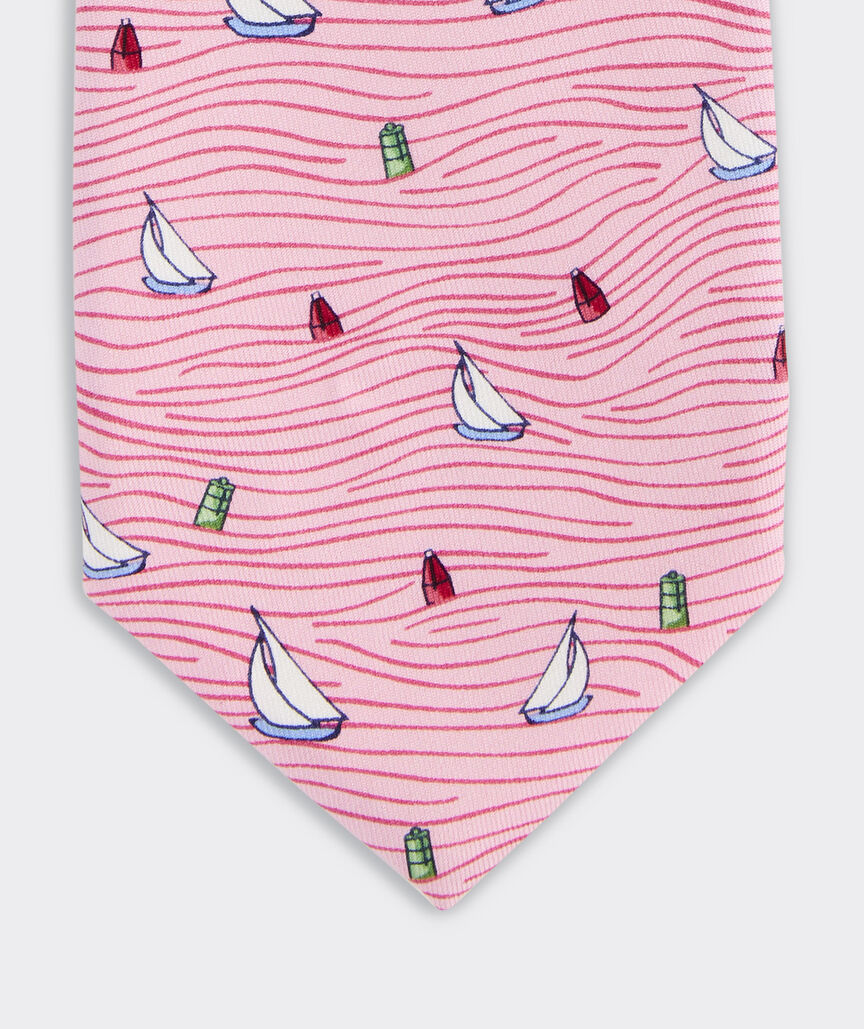 Sailboat Waves Silk Tie