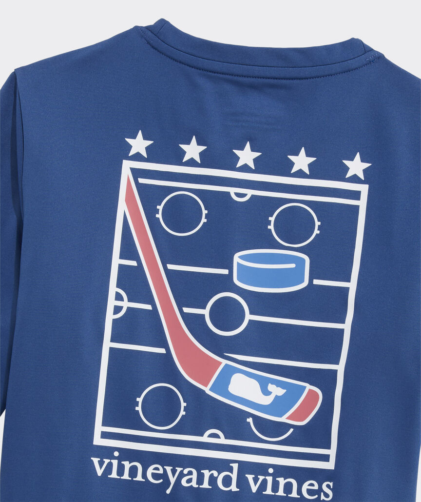 Boys' Performance Hockey Star Long-Sleeve Harbor Sun Tee