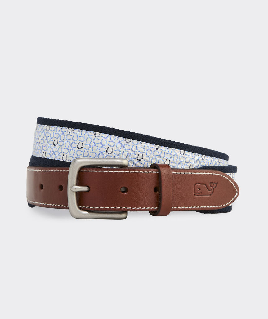 Kentucky Derby Horseshoe Canvas Club Belt