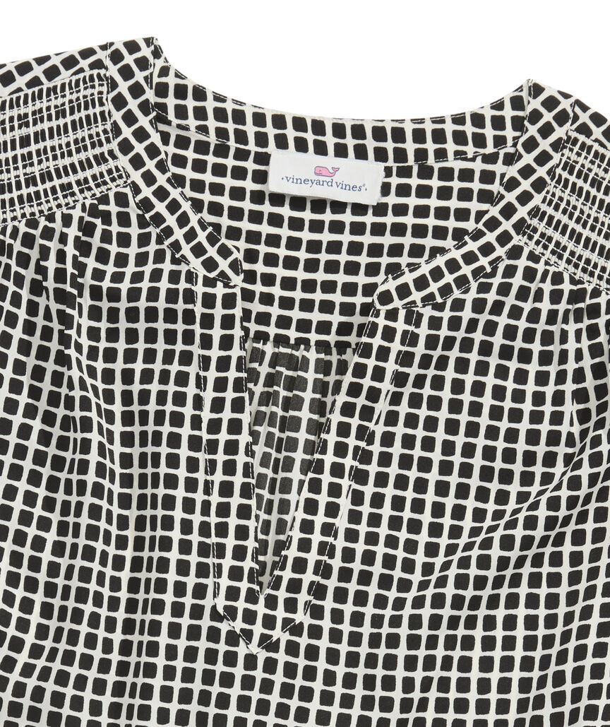 OUTLET Women's Printed Flutter-Sleeve Blouse