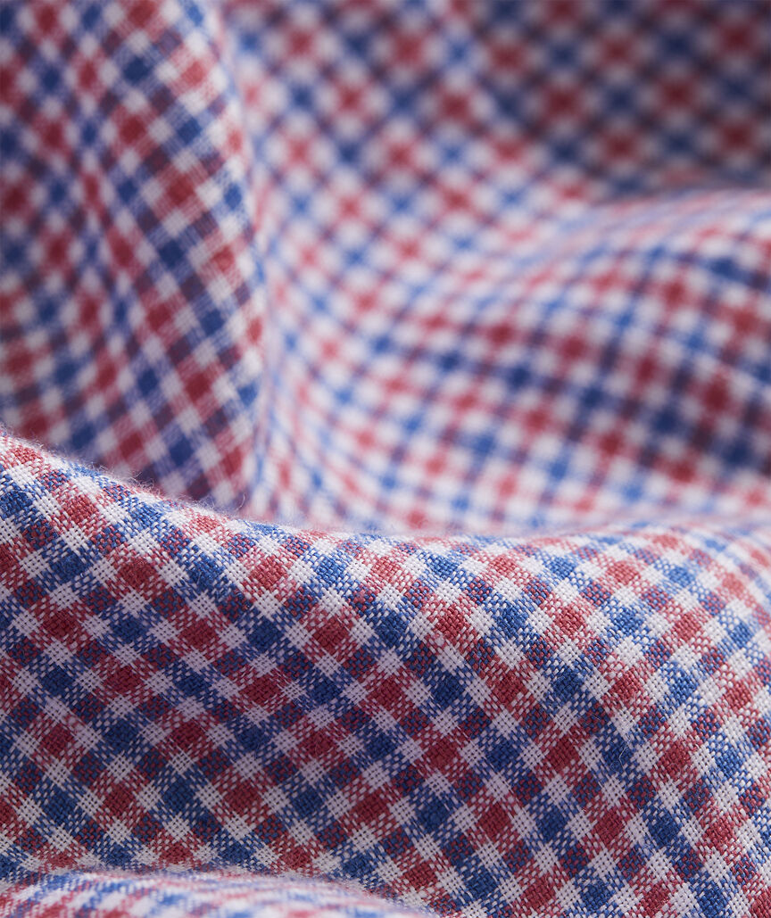 Shop Linen Tattersall Spread Collar Shirt at vineyard vines