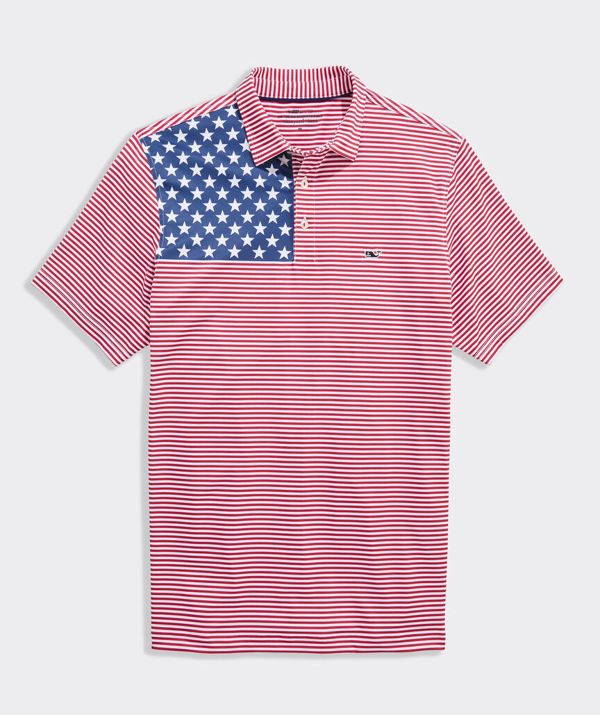 Performance American Flag Sankaty Polo