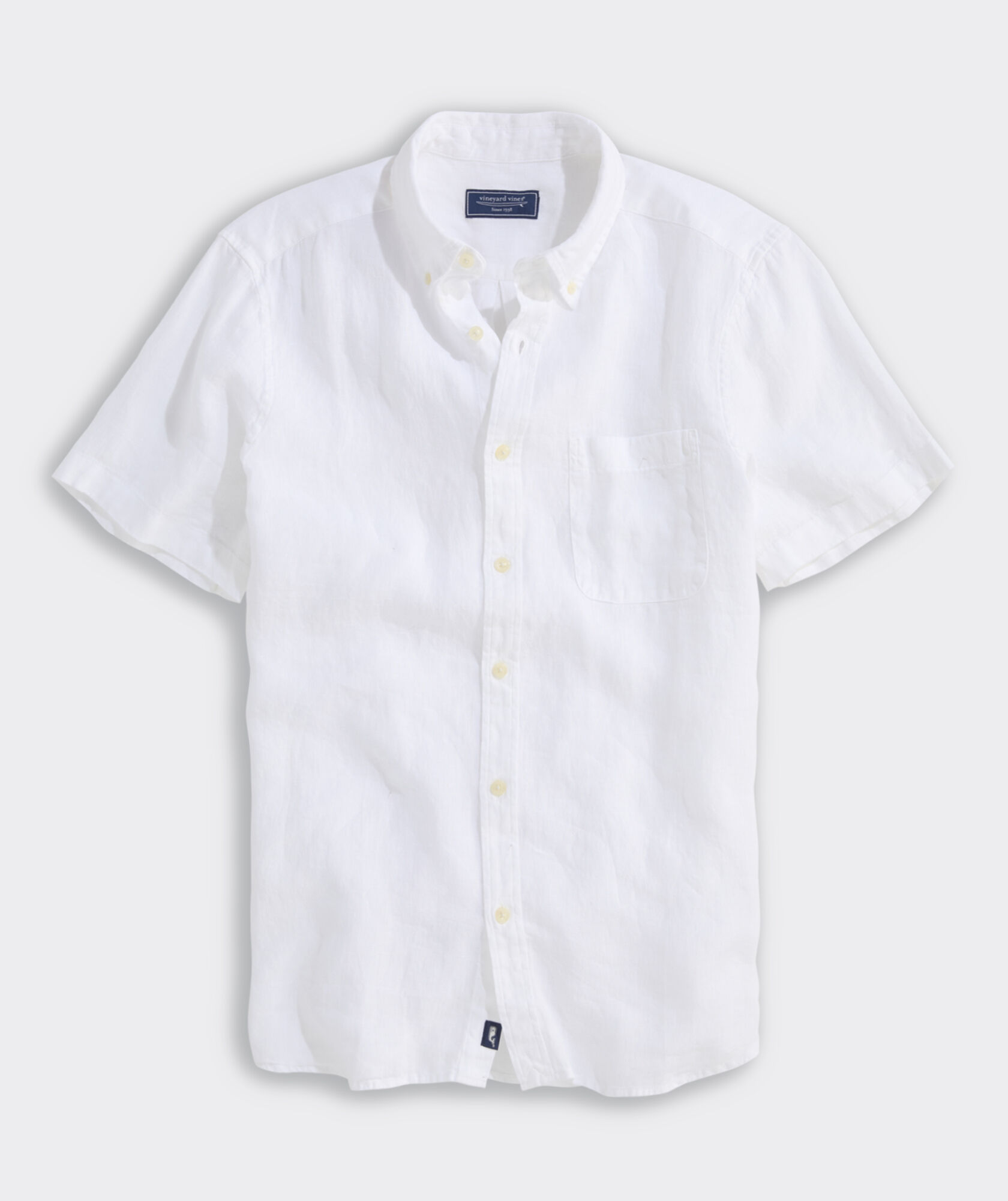 Shop Surfside Solid Linen Short-Sleeve Shirt at vineyard vines