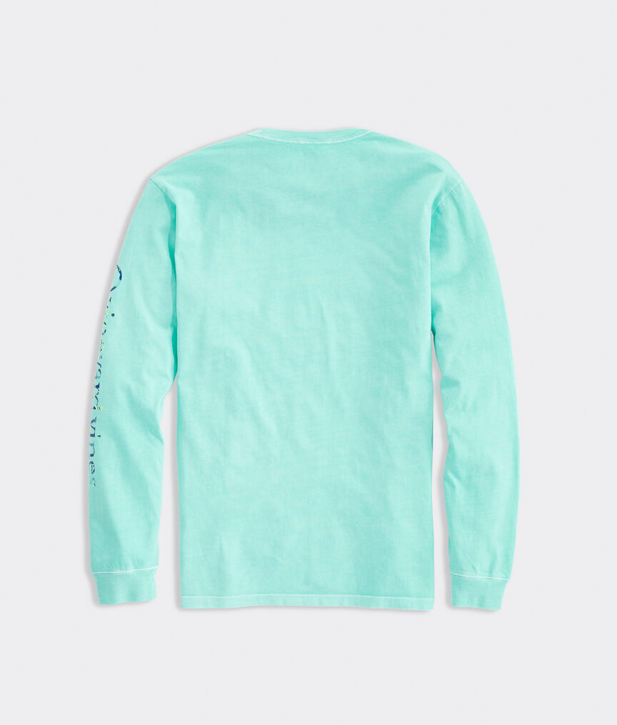 Garment Dyed Island Leaves Whale Dot Long-Sleeve Tee