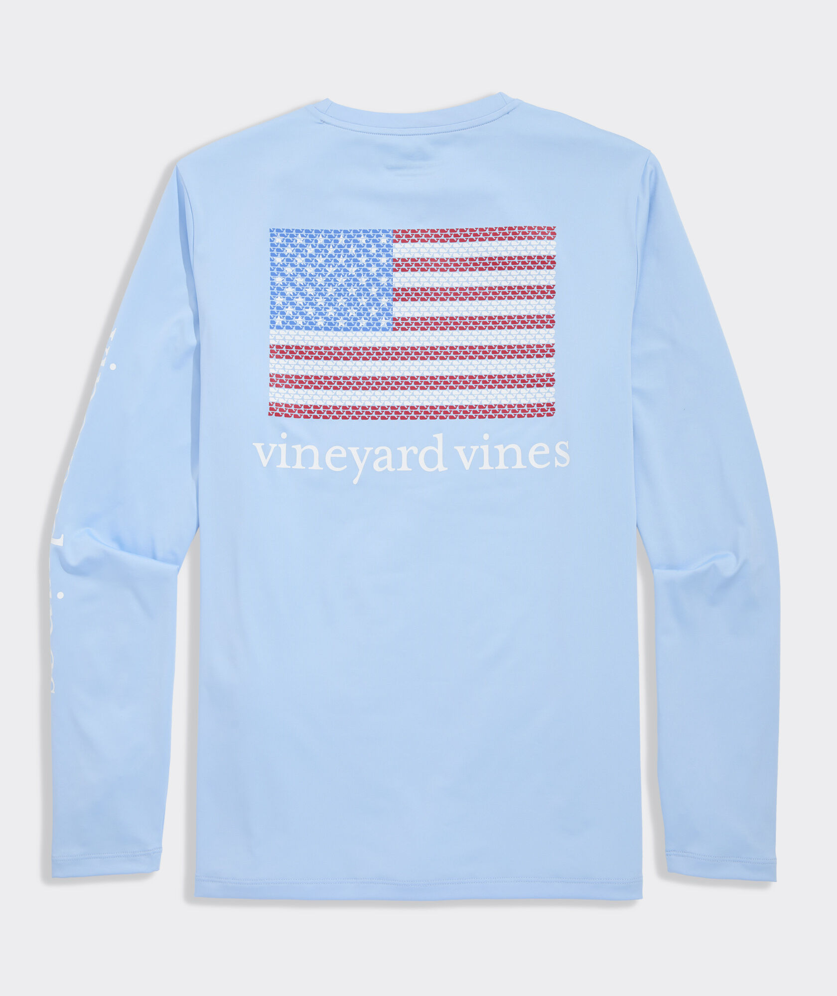 Performance American Flag Whales Long-Sleeve Harbor Tee